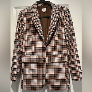 A New Day Brown Black & Pink Plaid Blazer | Small
